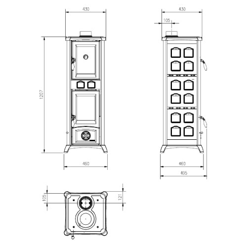 Kaminofen La Nordica Gemma Forno 7 2 KW Mit Backfach Schornstein