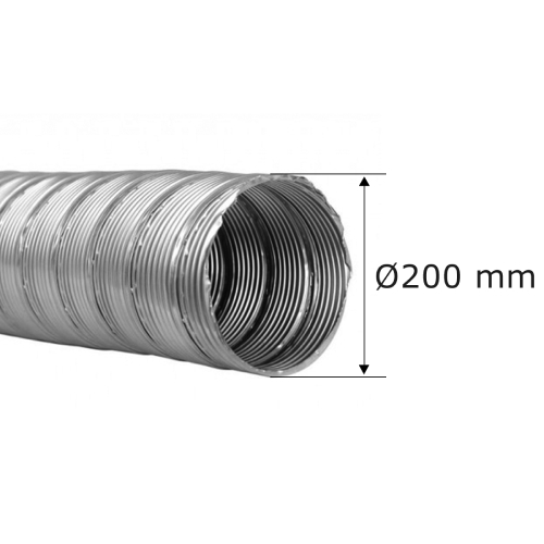 Flexrohr doppellagig Ø 200 mm, Edelstahl