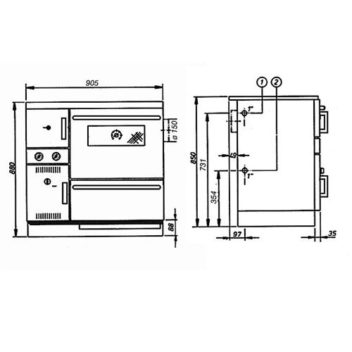 Vorschau: Holzherd Wamsler K 148 CL 23 kW wasserführend