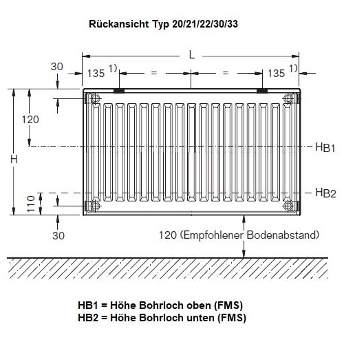 Vorschau: Heizkörper Komplett Set Buderus Logatrend C-Plan Typ 22 - Flachheizkörper