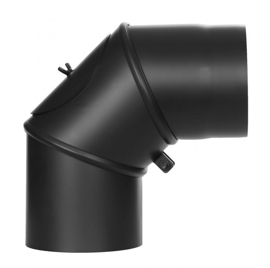 Ofenrohr FERRO1431 - Winkel 0°- 90° schwarz drehbar
