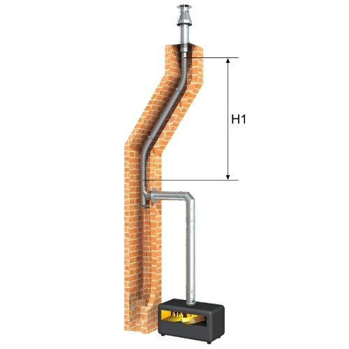 Schachtmontage mit flexiblem Innenrohr TWIN-GAS-FLEX