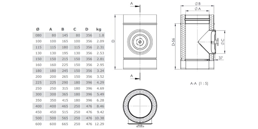 Vorschau: Längenelement mit Revision (für Öl und Gas) - doppelwandig - Jeremias DW-FU