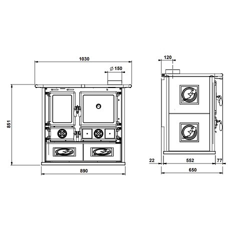 Vorschau: Holzherd La Nordica Rosa 5.0 - Ceramica 8,8 kW