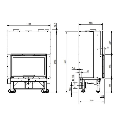 Vorschau: Kamineinsatz La Nordica Monoblocco 90PA 2.0 │13,2 kW