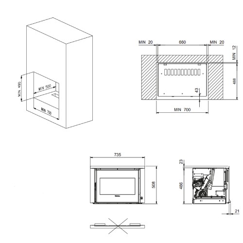 Vorschau: Pellet Kamineinsatz La Nordica Extraflame Comfort P70 Air H49 5.0 | 8 kW