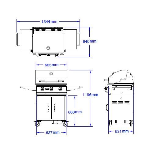 Vorschau: Gasgrill Bull BBQ Steer Cart