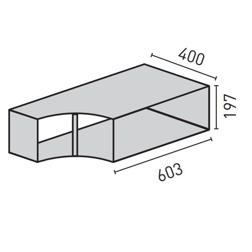 Kaminzubehör Skantherm - Optik Box horizontal 60,3 x 19,7 cm für Elements Rund