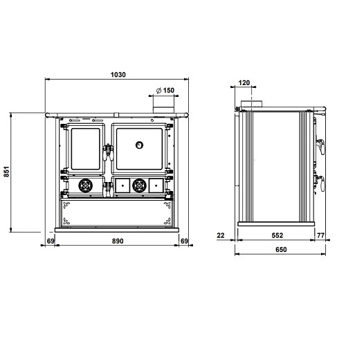 Vorschau: Holzherd La Nordica Rosa 5.0 - Steel 8,8 kW