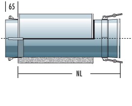 V-Rohrelement 333 mm (für Verbindungsleitung druckdicht) - doppelwandig - Raab DW-Alkon
