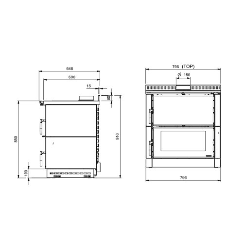 Vorschau: Holzherd La Nordica Verona XXL Petra - Maiolica 7 kW