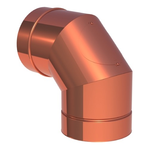 Winkel 90° mit Revisionsöffnung „Design“ für Festbrennstoffe aus Kupfer - Jeremias DW-FU
