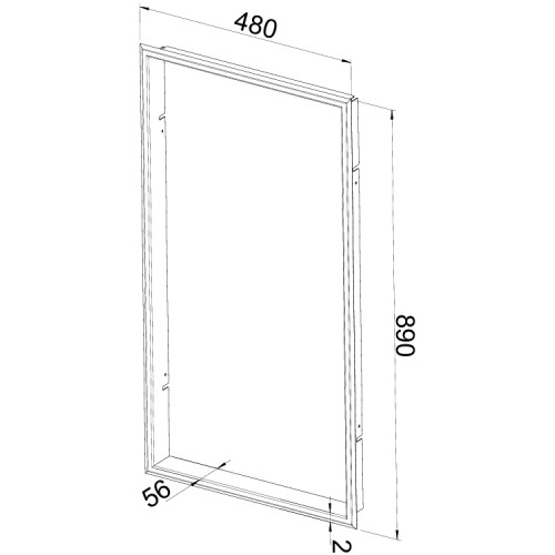 Vorschau: Kaminzubehör Leda - Frontrahmen für Frontplattenset, schwarz (pulverbeschichtet), 480 x 890 mm