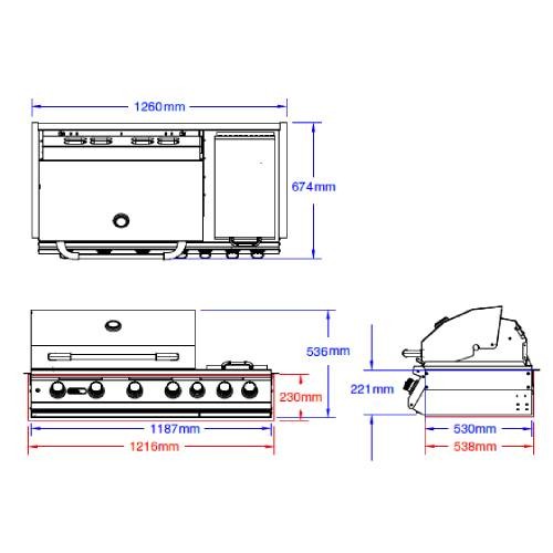 Vorschau: Gasgrill Bull BBQ 7Brenner Built-In