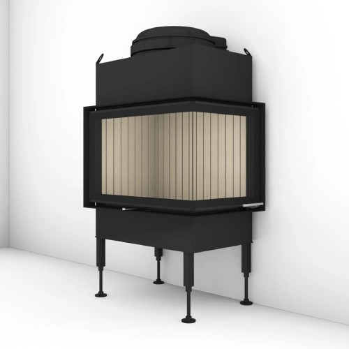 Kamineinsatz Brunner BKH 5.0 Eck 42-66-42 Drehtür links/rechts 9 kW