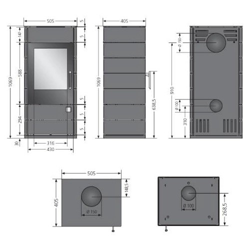 Vorschau: Kaminofen Justus Tova (W+) 6 kW