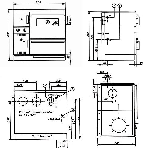 Vorschau: Holzherd Wamsler K 148 | 23 kW wasserführend