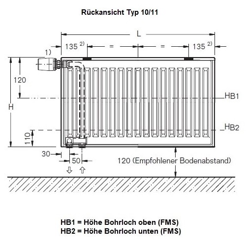 Vorschau: Heizkörper Komplett Set Buderus Logatrend VC-Profil Typ 10 - Flachheizkörper