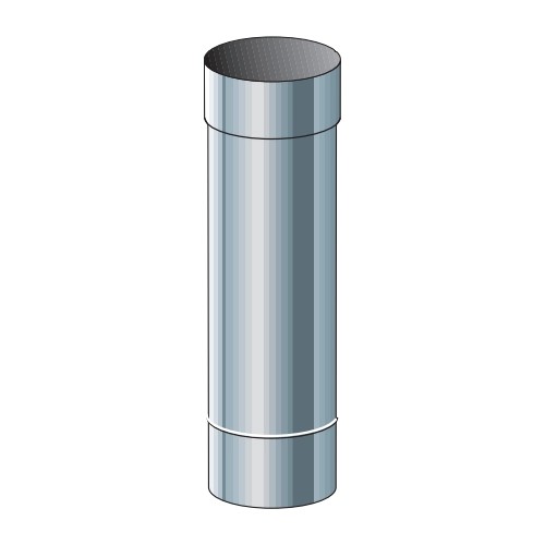Rohrelement 1000 mm mit Doppelmuffe - einwandig - Raab EW-FU