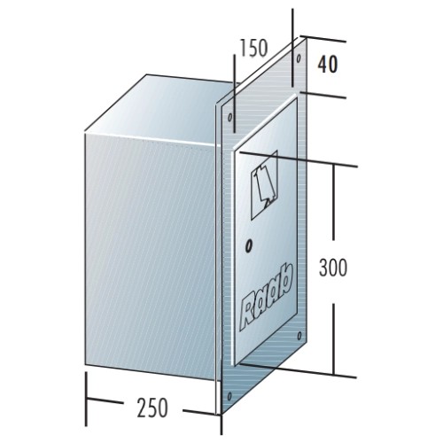 Vorschau: Kamintür 150 mm x 300 mm mit Verlängerung 250 mm - einwandig - Raab EW-FU