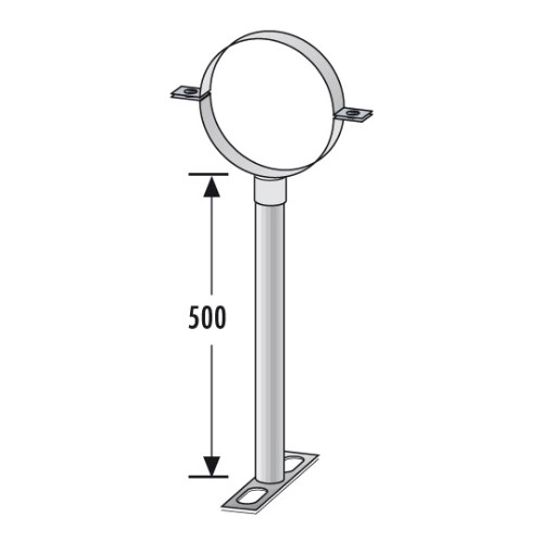 Vorschau: Halter Boden-/Deckenbefestigung 500 mm - doppelwandig - Raab DW-Systeme