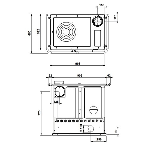 Vorschau: Holzherd La Nordica Rosa 5.0 - Steel 8,8 kW