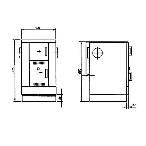 Vorschau: Holzherd Wamsler K 158 CL 22 kW wasserführend