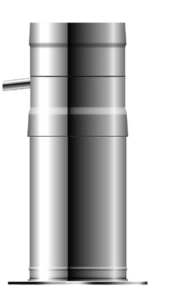 Stützfuß mit seitlichem Kondensatablauf, kürzbar - doppelwandig - Schräder Future line DW