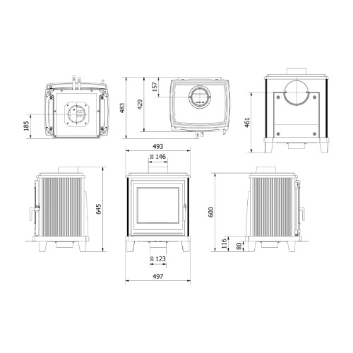 Vorschau: Kaminofen Kratki K11 6 kW