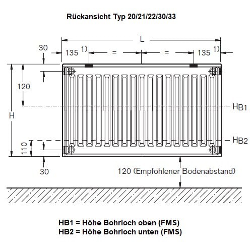 Vorschau: Heizkörper Komplett Set Buderus Logatrend C-Plan Typ 33 - Flachheizkörper