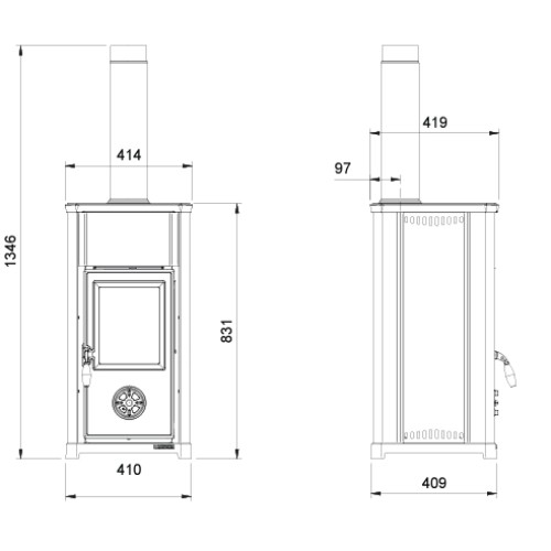 Vorschau: Kaminofen La Nordica Tea 5.0 | 7 kW