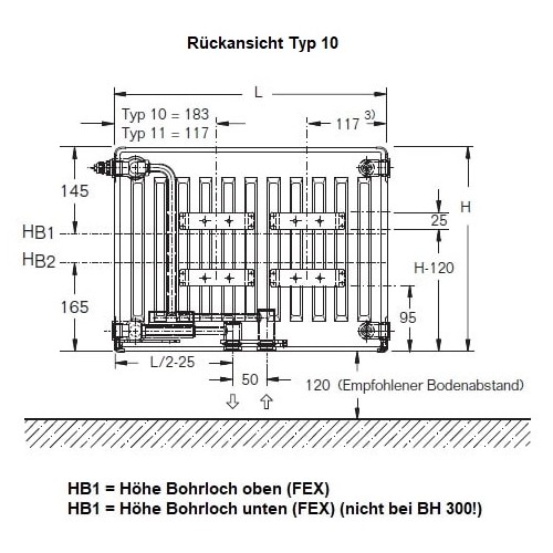 Vorschau: Heizkörper Komplett Set Buderus Logatrend VCM-Plan Typ 10 - Flachheizkörper