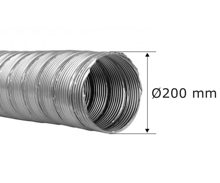 Flexrohr doppellagig Ø 200 mm, Edelstahl
