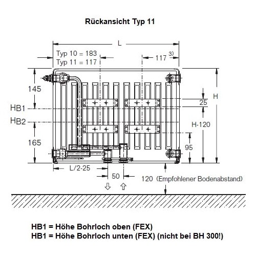 Vorschau: Heizkörper Komplett Set Buderus Logatrend VCM-Plan Typ 11 - Flachheizkörper