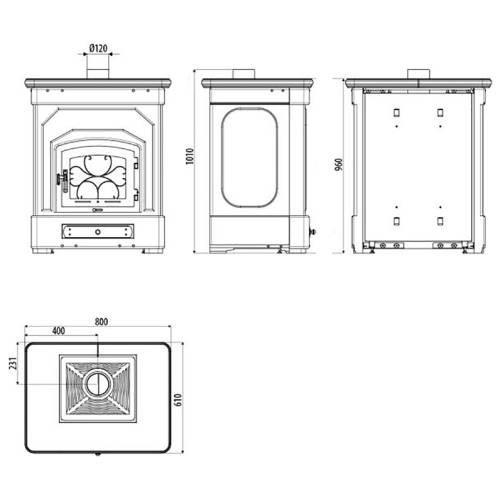 Vorschau: Kaminofen Sergio Leoni Liberty E 9,9 kW