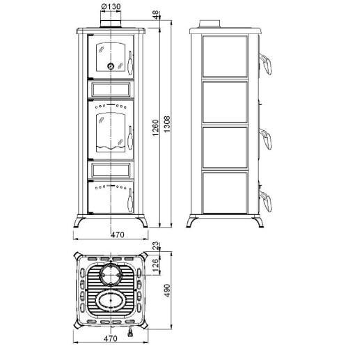 Vorschau: Kaminofen Wamsler Romantik-B 7,5 kW Backfach