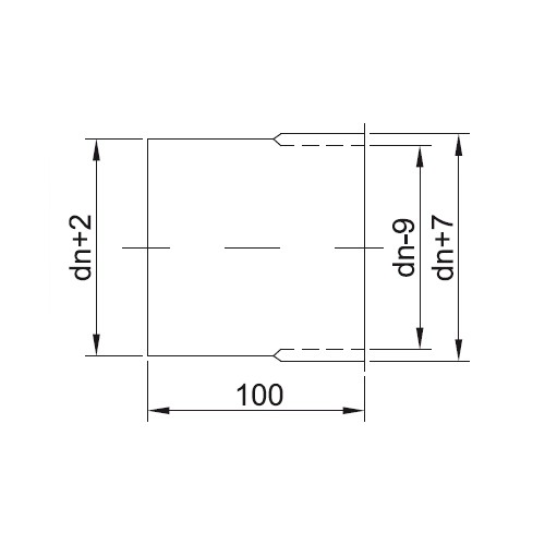 Vorschau: Wandfutter L=100 mm - einwandig - Reuter EW-BLUE