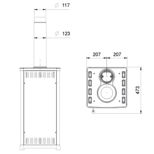 Vorschau: Kaminofen La Nordica Tea 5.0 | 7 kW