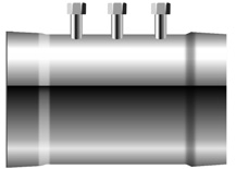 Rohrelement mit 3 Messstutzen - doppelwandig - Schräder Future DW