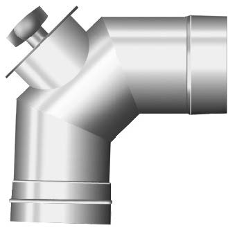 Bogen 87° (90°) mit Deckel maximal 200°C  - einwandig - Schräder Future EW