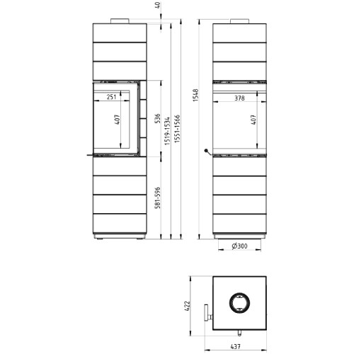 Vorschau: Kaminofen Leda Corna PS 6 kW