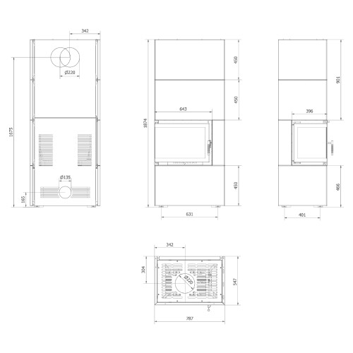 Vorschau: Kaminbausatz Kratki Simple Box 8 kW