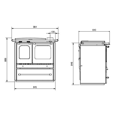 Vorschau: Holzherd La Nordica TermoSovrana DSA 13,5 kW wasserführend