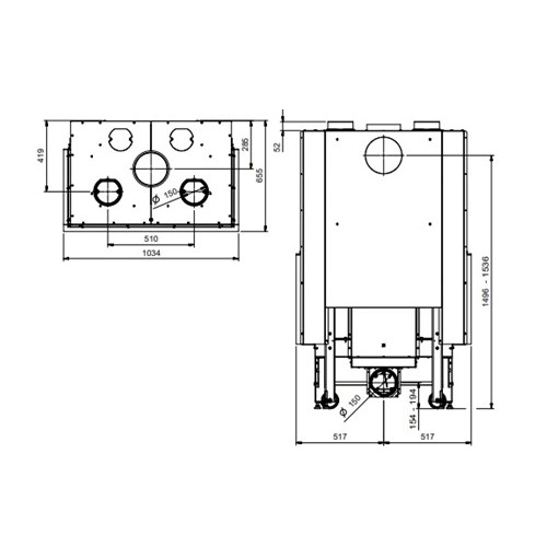 Vorschau: Kamineinsatz La Nordica Monoblocco 3LC 12 kW