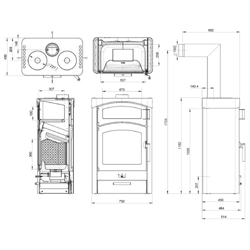 Vorschau: Kaminofen Austroflamm Pallas Back 9 kW