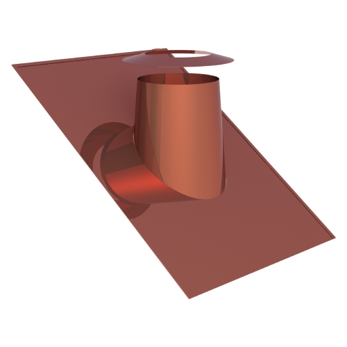 Dachdurchführung 26°-35° mit Bleirand und Wetterkragen aus Kupfer für Jeremias DW-FU