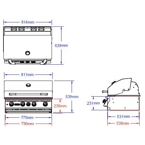 Vorschau: Gasgrill Bull BBQ Angus Built-In