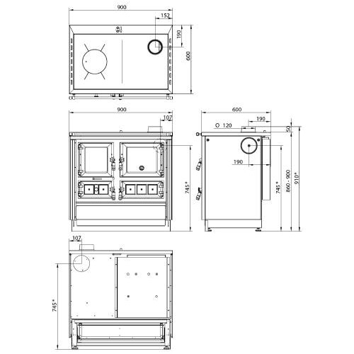 Vorschau: Holzherd Justus Rustico-90 2.0 | 7 kW