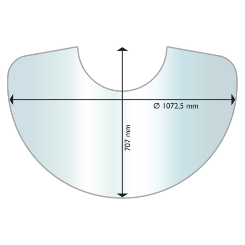 Kaminzubehör Aduro - Glasbodenplatte Halbmond fur Aduro 22-Serie