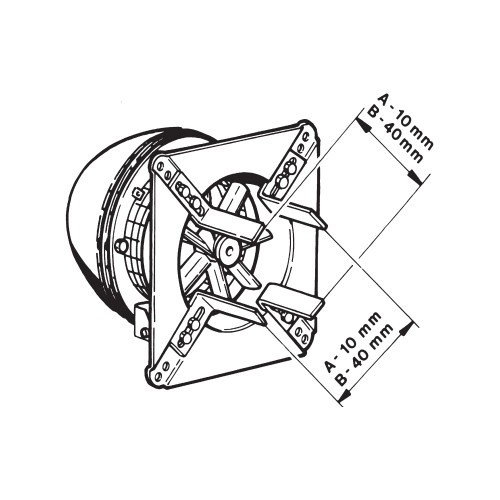 Vorschau: Rauchsauger Exodraft RS mit 8-eckiger - horizontal auswerfend